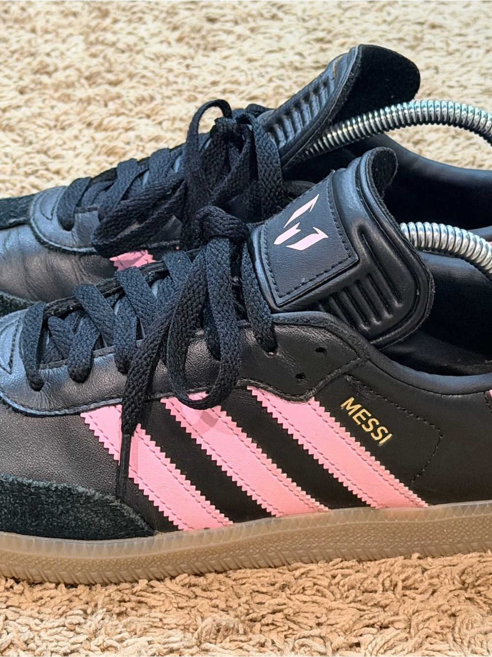 Adidas Samba Athletic Shoes Sz 8.5 Inter Miami Futbol Black Pink Messi